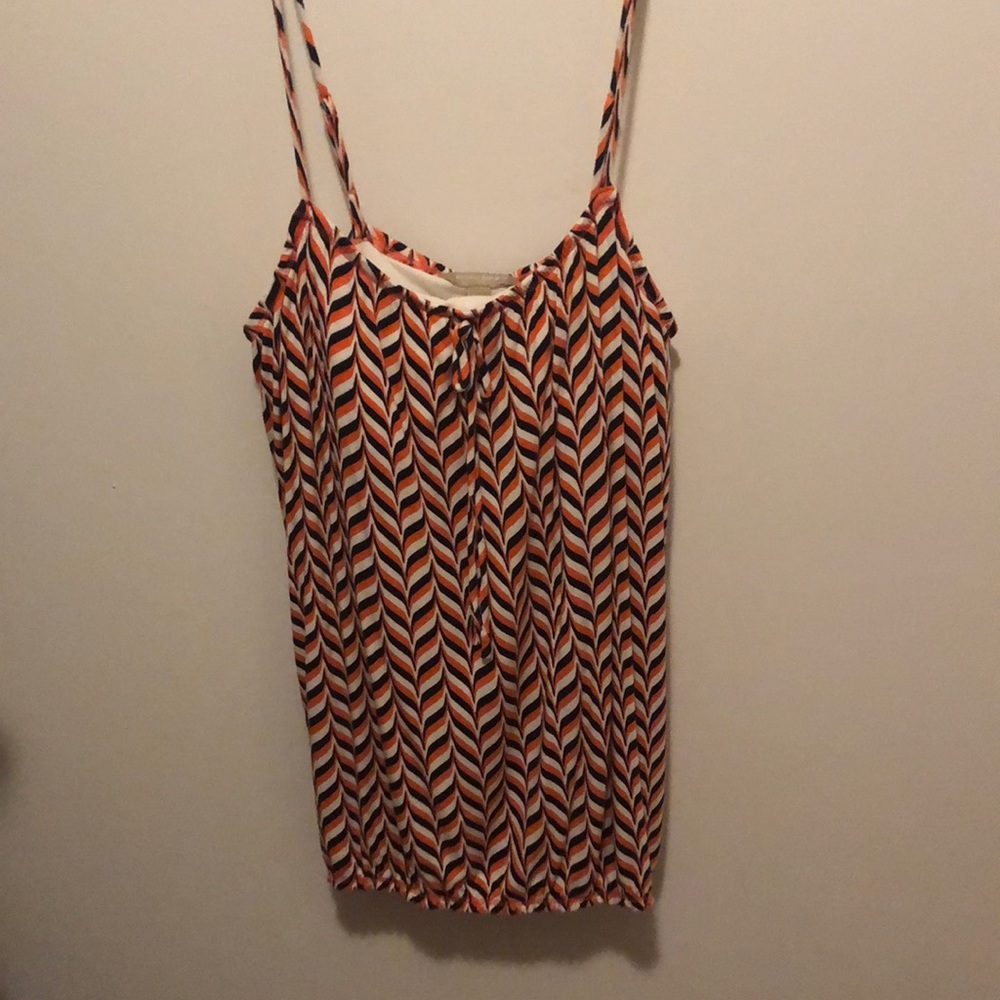 Orange and blue retro style tank.